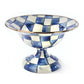 MacKenzie-Childs Royal Check Enamel Compote Bowl with Turkish Delight and Flower